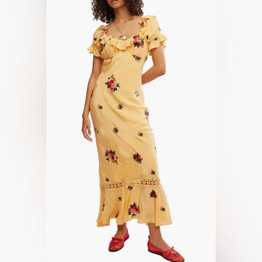 Free People Embroidery Floral Dress - Picture 4 of 6